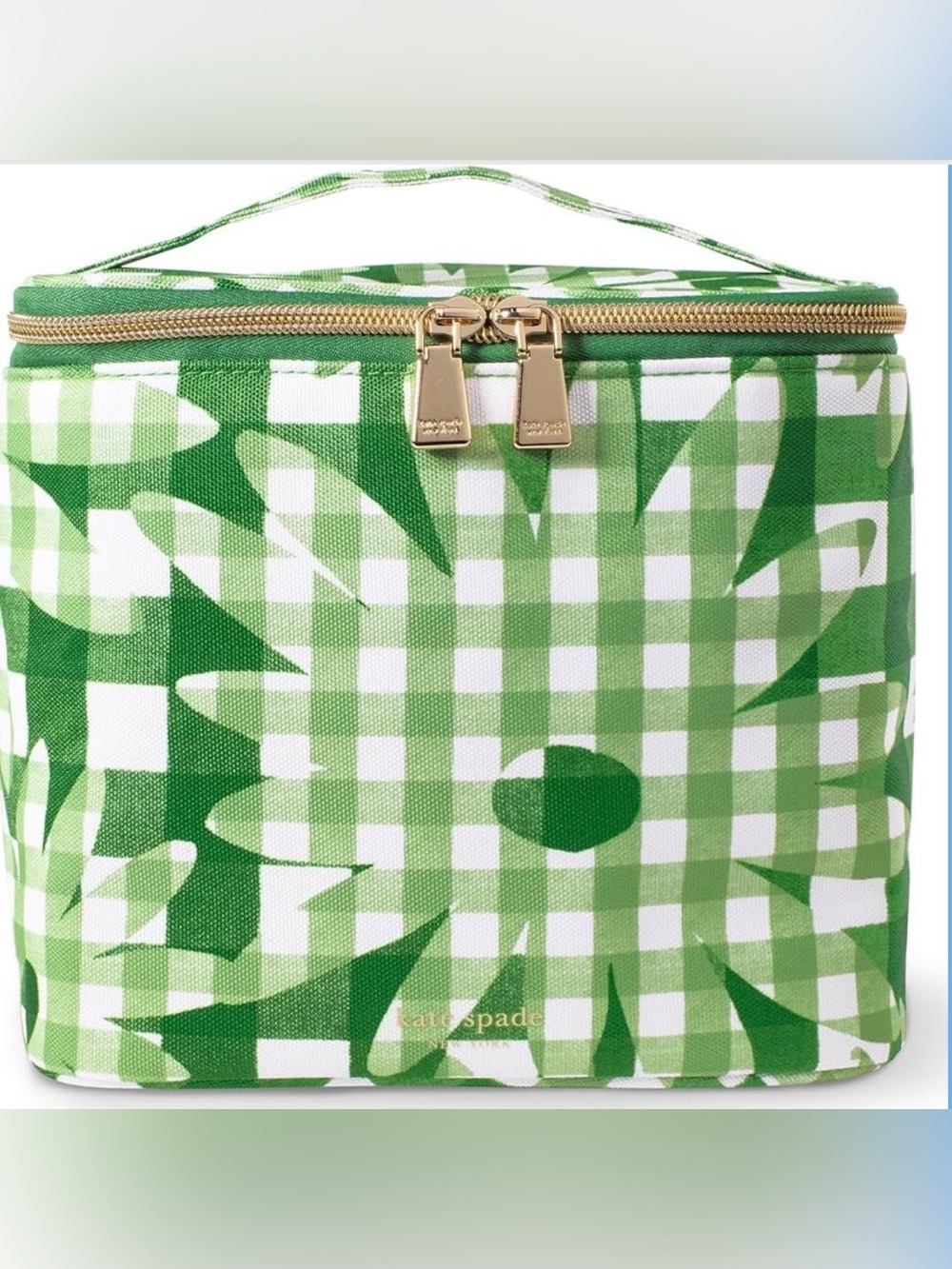 Kate Spade New York Insulated Lunch Tote Thermal Bag  Green, Daisy Gingham